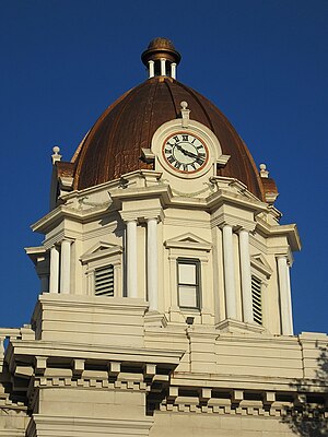 Clock tower of the Lee County Courthouse