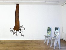 Roots (2019, oil on panel), by Martina Gmür at Galerie Stampa, Basel