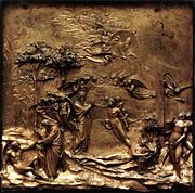 Creation of Adam and Eve, Lorenzo Ghiberti, about 1425, Florence Baptistery