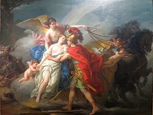 Venus. Wounded by Diomedes, is Saved by Iris, Joseph-Marie Vien (1775)