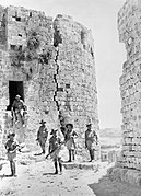 Australian troops among the ruins of the Sidon Sea Castle during the Syria-Lebanon Campaign, 1941