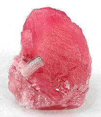 Rhodochrosite is one of the many pink gemstones.