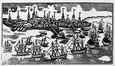 Boston Harbor, c. 18th century, by Nathaniel Dearborn after Paul Revere (Museum of Fine Arts, Boston)