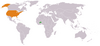 Location map for Burkina Faso and the United States.