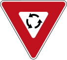 Yield at roundabout