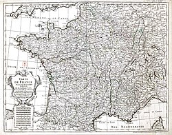 Carte de France dressée pour l'usage du Roy. Delisle Guillaume (1721)
