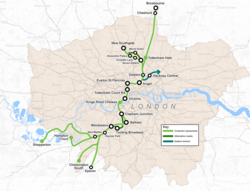 Map of the proposed Crossrail2 routes