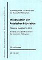 Militärdoktrin der RF, Heft 113, Drsd. 2015, DSS-Arbeitspapiere.