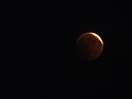 a second photo 5 minutes before total eclipse with earth moon (photo 38), 21:25:45 in Rome, red (Hotpixel) dot.