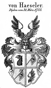 Wappen derer von Haeseler (1733)