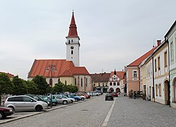 Town square with the Church of Saint Stanislaus
