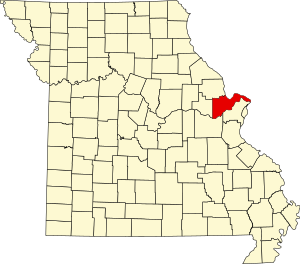 Map of Missouri highlighting St. Charles County