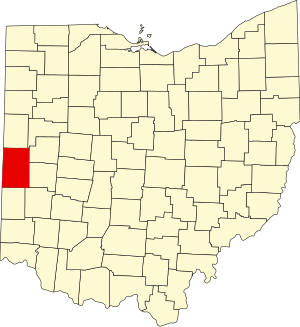 Map of Ohio highlighting Darke County