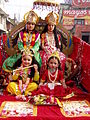 Image 16Costumed Hindu girls of Kathmandu during festival time in Nepal (from Culture of Nepal)