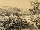 View of the Alhambra from the cactuses of Sacromonte by Francesco Xavier Parcerisa in 1850, in Recuerdos y bellezas de España.