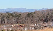 Springer Mountain (left) and Black Mountain (right) covered in snow. Viewed from East Ellijay