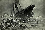 The Titanic's sinking, as depicted by Willy Stöwer