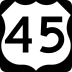 U.S. Highway 45 Alternate marker