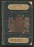 Colony of Aden passport