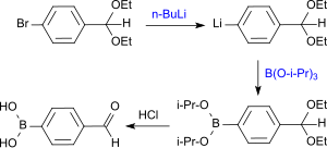 4-Formylphenylboronsäure mit n-Butyllithium