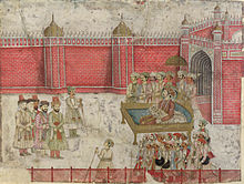 The Mughal Emperor's envoy and the Afsharid invaders negotiate.