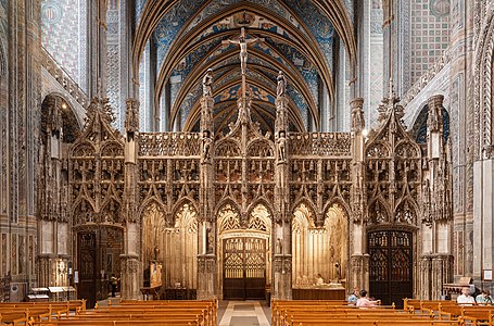 The remaining original Gothic rood screen, in Albi Cathedral