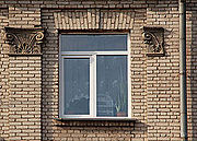 Stucco decoration of a building on Almaty Street