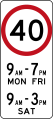 Australia – Speed limit during certain times