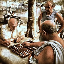 Backgammon players at Second Street Park in 2012
