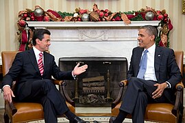 President Barack Obama and President-Elect Enrique Peña Nieto meet at the White House following Peña Nieto's election victory.