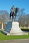 Equestrian statue of Leopold II on Throne Square, vandalised in November 2018