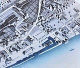 Das Areal mit Kornhaus und Hafen um 1846