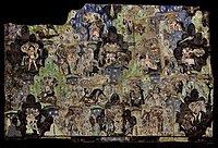 Flat mural of the right half of the ceiling. It is about 4 cm thick, and weight around 400 kg. Dahlem Museum.[194]
