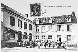 The town hall and school in the early 20th century
