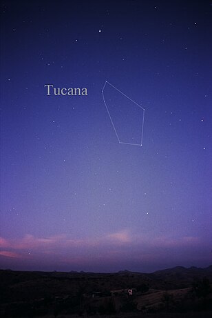Das Sternbild Tucana, wie es mit dem bloßen Auge gesehen werden kann