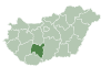 Map of Hungary highlighting Tolna County