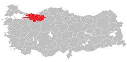 Location of Kocaeli Subregion