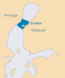 Map showing the location of Kvarken in the Gulf of Bothnia