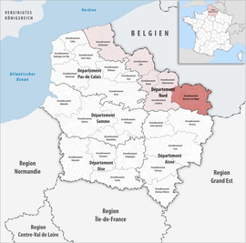 Location within the region Hauts-de-France