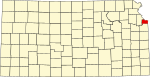 State map highlighting Wyandotte County