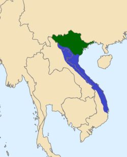 The Mạc (green) and Revival Lê (blue) in 1570