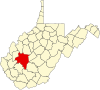 State map highlighting Kanawha County