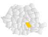 Map of Romania highlighting Prahova County