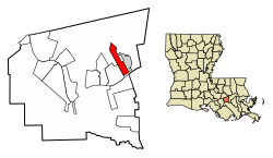 Location of Lutcher in St. James Parish, Louisiana.