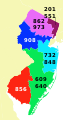 Area codes of the US state of New Jersey