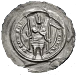 Grafen von Wettin, Ulrich, 1187–1206, Durchmesser 35 mm, 0,73 g (beschnitten)