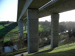 The West-Link bridge carries the M50 motorway over the Strawberry Beds area