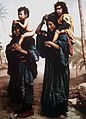 Bedouin mothers carrying their children, photochrom, 1880s