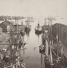 Boston harbor and East Boston from State Street Block, by John P. Soule, 19th century