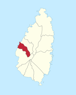 Location of Canaries District within Saint Lucia